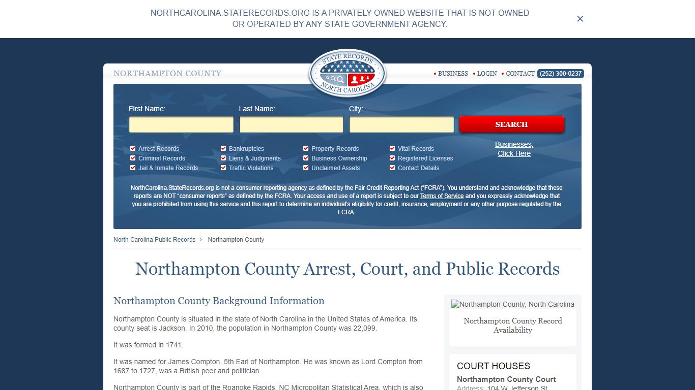 Northampton County Arrest, Court, and Public Records